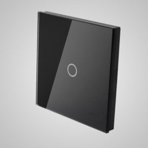 Glass panel for switch, 1-gang, black, 86*86mm