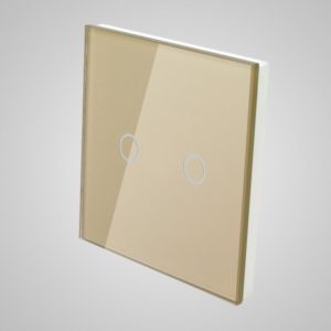 Glass panel for switch, 2-gang, Golden, 86*86mm