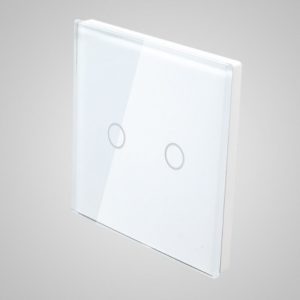 Glass panel for switch, 2-gang, white, 86*86mm