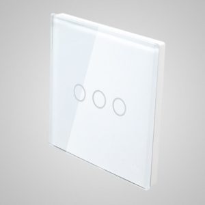 Glass panel for switch, 3-gang, White, 86*86mm