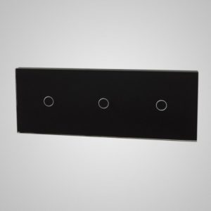 Glass panel for switches, 1+1+1, Black, 228*86mm