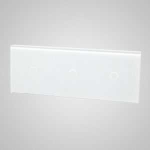 Glass panel for switches, 1+1+1, white, 228*86mm