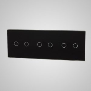 Glass panel for switches, 2+2+2, Black, 228*86mm