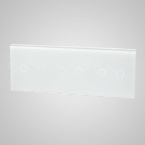 Glass panel for switches, 2+2+2, White, 228*86mm