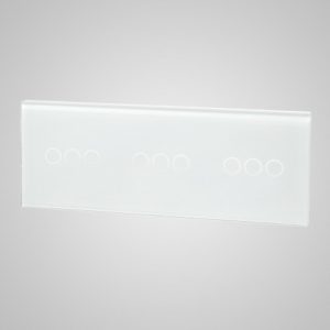 Glass panel for switches, 3+3+3,  White, 228*86mm