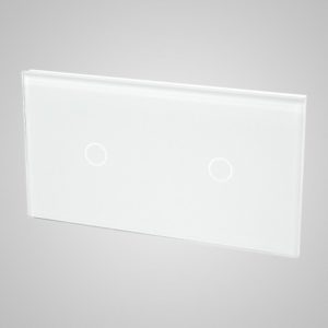 Glass panel for switches, 1+1, Wihte, 157*86mm