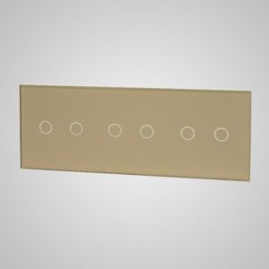 Glass panel for switches, 2+2+2, Golden, 228*86mm