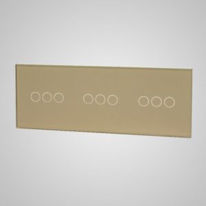 Glass panel for switches, 3+3+3, Golden, 228*86mm