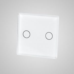 Small glass panel, 2-gang, White, 47*47mm