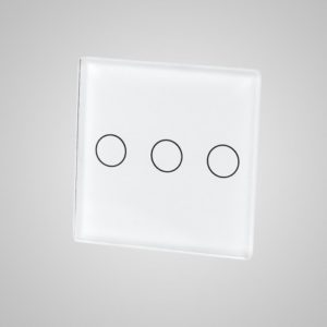 Small glass panel, 3-gang, White, 47*47mm
