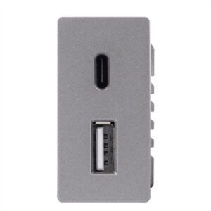 USB A+C kiirlaadija, 220VAC, 5DC 20W, hall 1/2